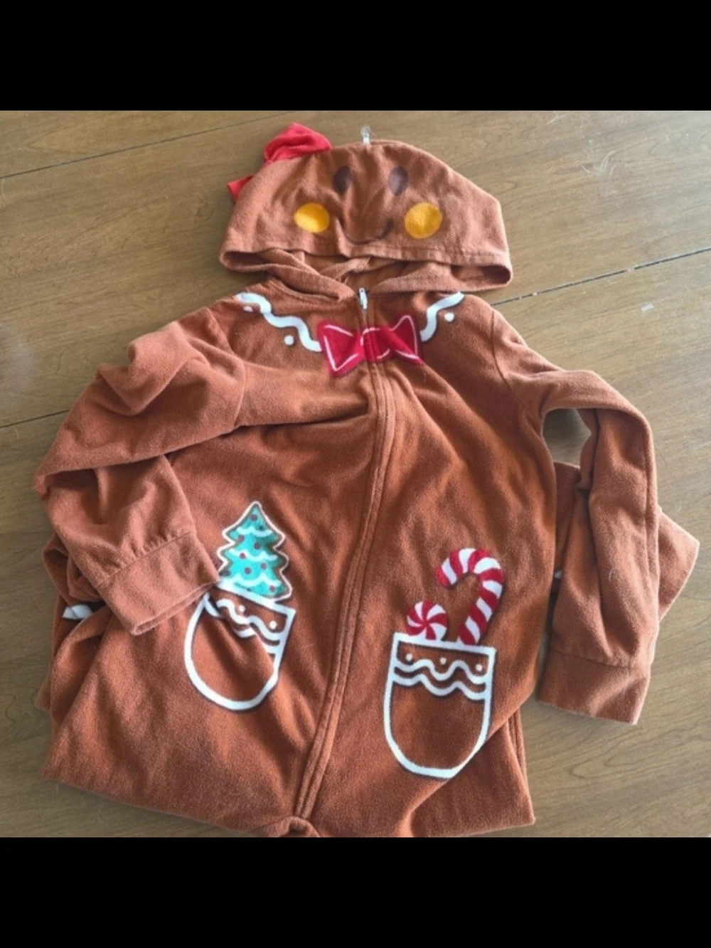 Cat & Jack Gingerbread Orange Hooded One-Piece Bodysuit
